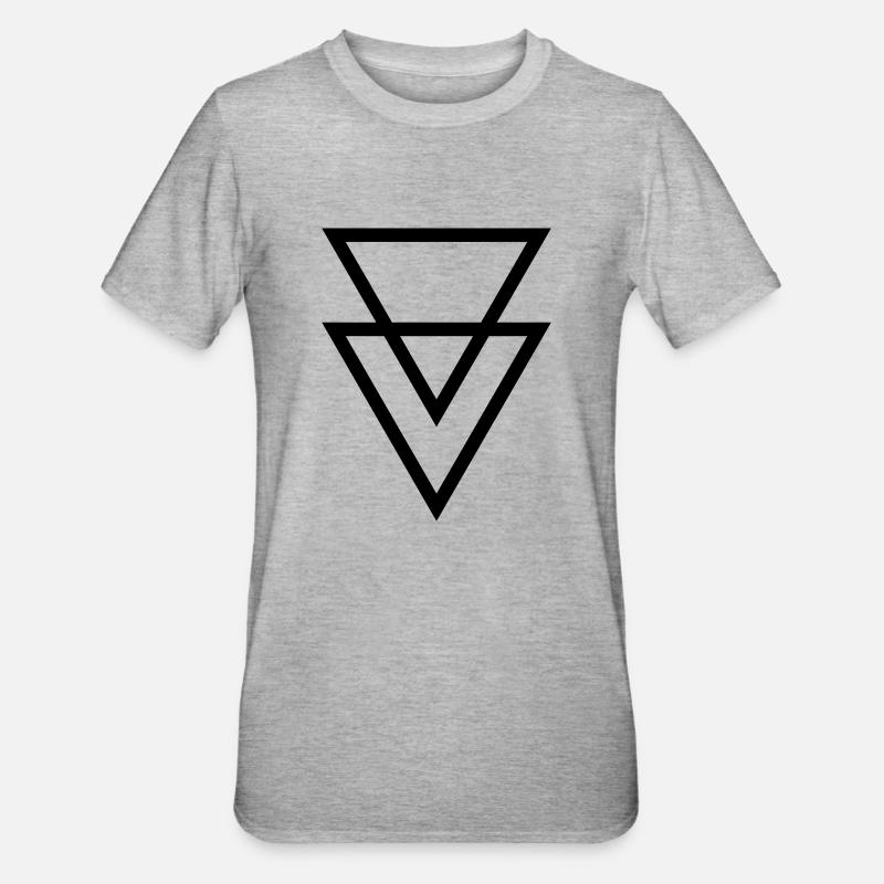 Triangles symboles vecteur - T-shirt polycoton Unisexe - gris chiné