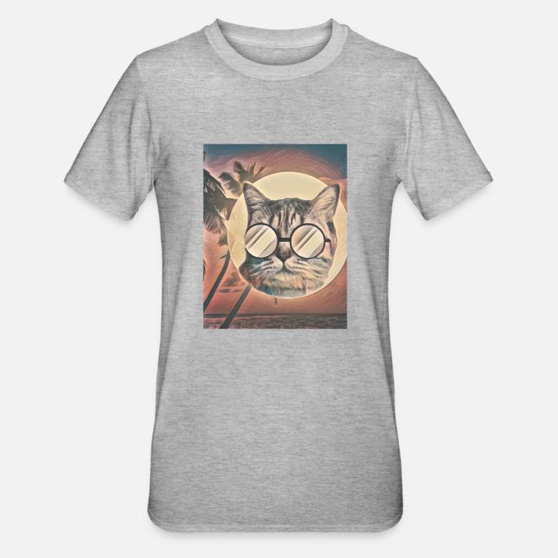 Saveur d’été de chat - T-shirt polycoton Unisexe - gris chiné