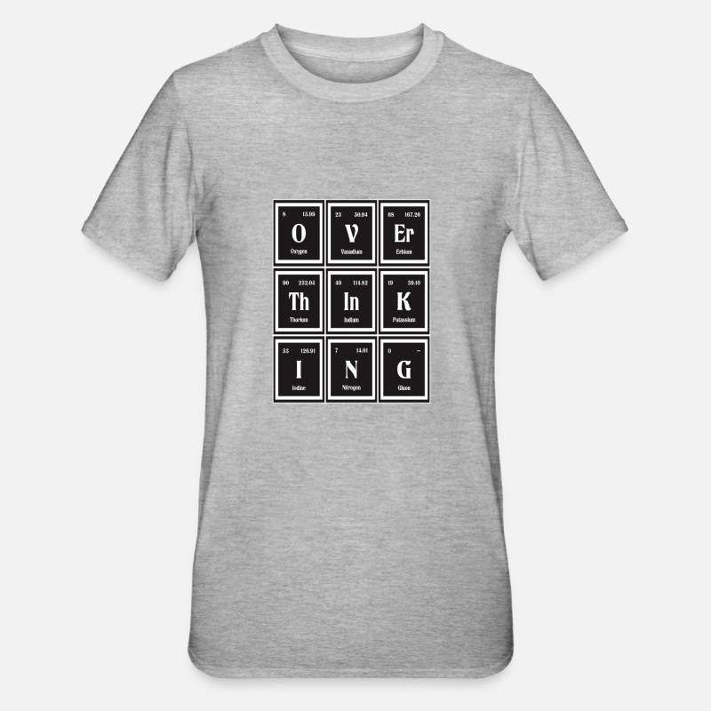 Überdenken | Periodensystem der Elemente - Unisex Polycotton T-Shirt - Grau meliert