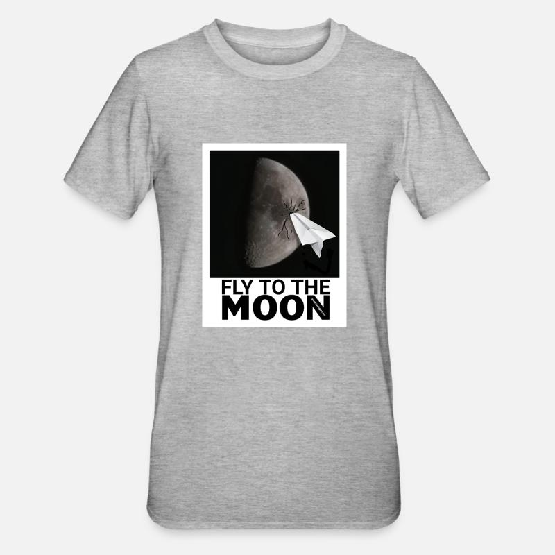 ENVOLEZ-VOUS VERS LA LUNE - T-shirt polycoton Unisexe - gris chiné