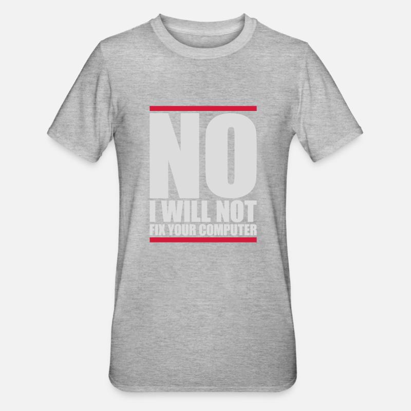 not fix your computer - Unisex Polycotton T-Shirt - heather grey