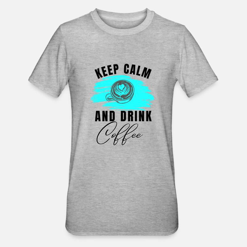 Kaffee enstpannt die Nerven - Unisex Polycotton T-Shirt - Grau meliert