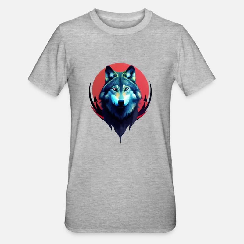 Loup - T-shirt polycoton Unisexe - gris chiné