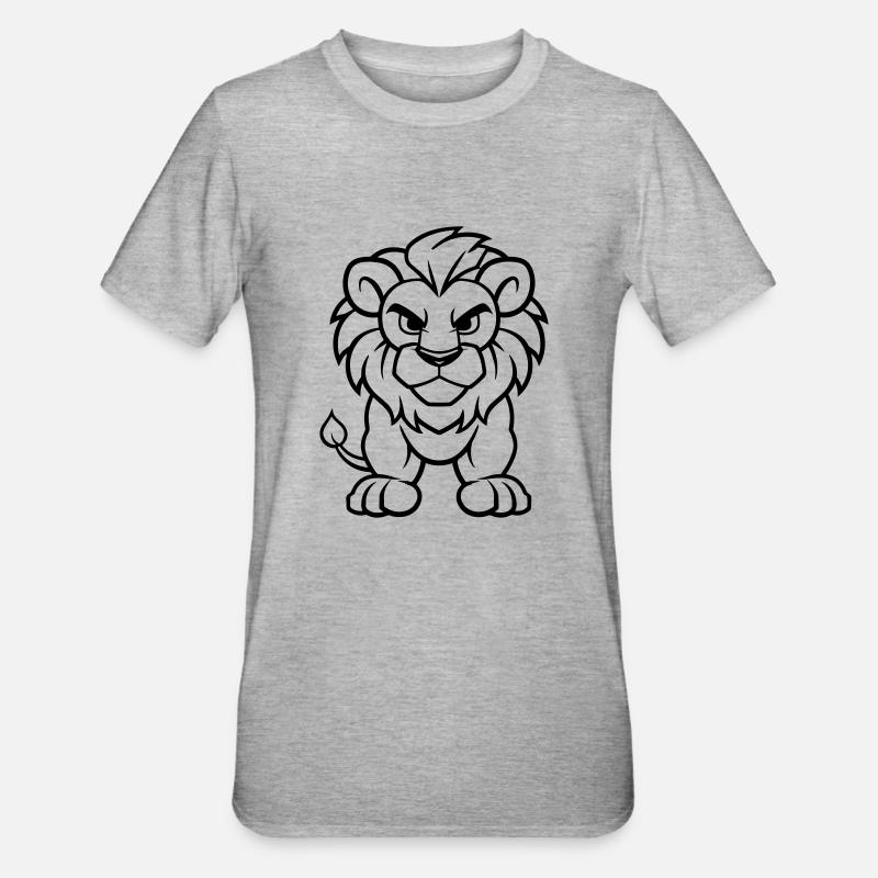 Lion Comic - Unisex Polycotton T-Shirt - heather grey