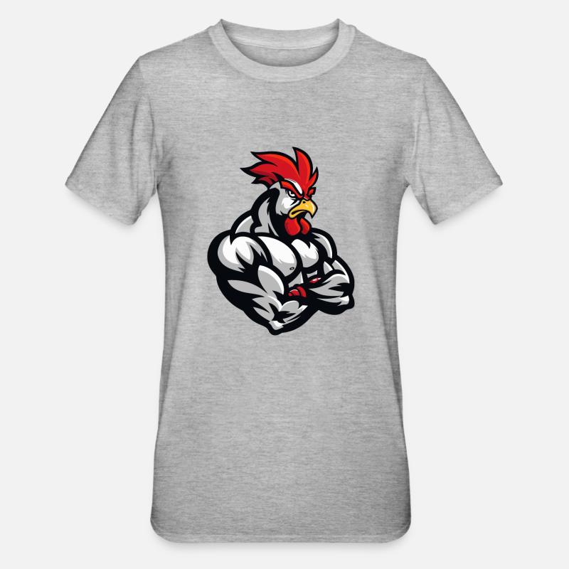 Hahn Comic - Unisex Polycotton T-Shirt - Grau meliert