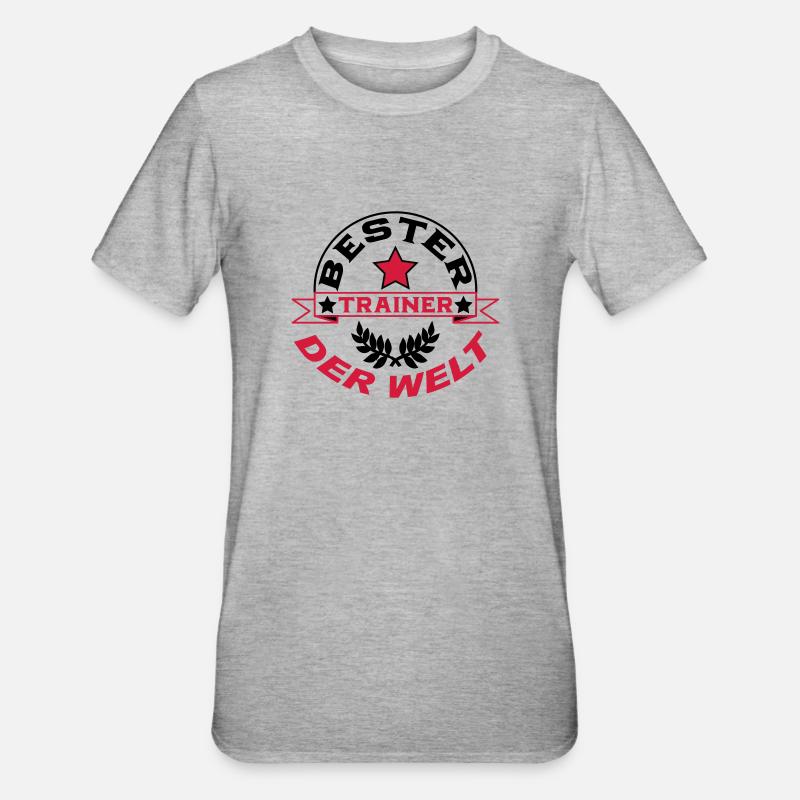 Bester trainer der welt - Unisex Polycotton T-Shirt - Grau meliert