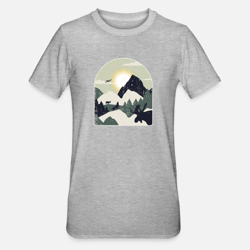 Nature Forest Mountains Hiking - Unisex Polycotton T-Shirt - heather grey