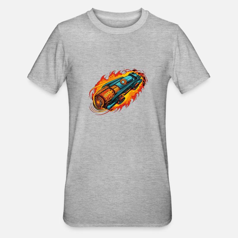 Turbo atomar - Unisex Polycotton T-Shirt - Grau meliert