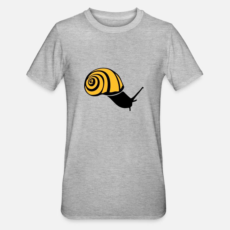 escargot snail schnecke caracol lumaca2 - T-shirt polycoton Unisexe - gris chiné
