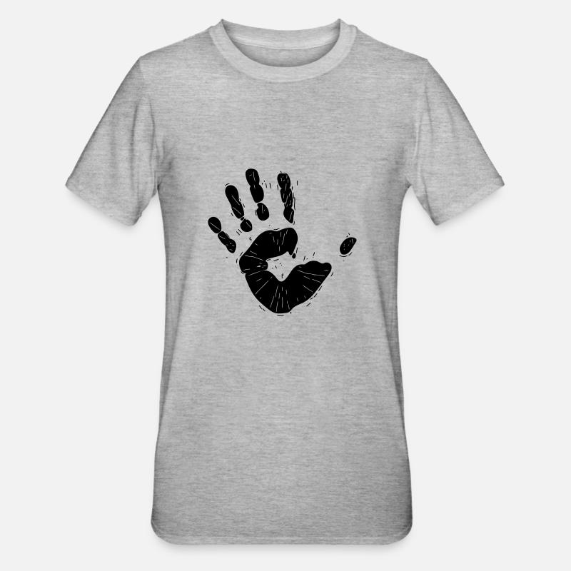 Empreinte de main vintage Vector - T-shirt polycoton Unisexe - gris chiné