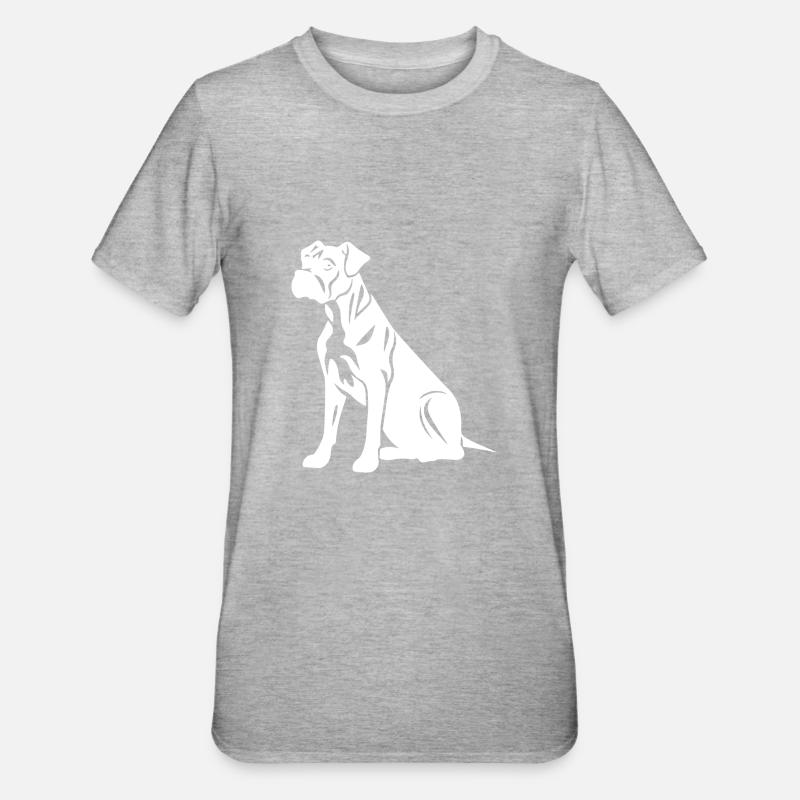 Silhouette de chien boxer - T-shirt polycoton Unisexe - gris chiné