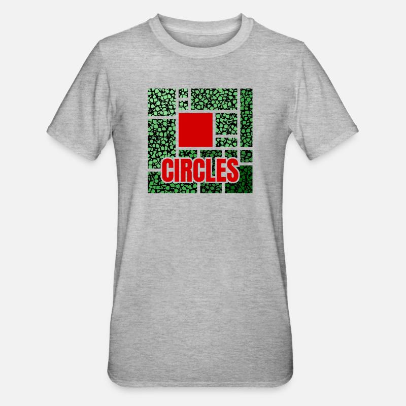Abstraction tachetée de vert - T-shirt polycoton Unisexe - gris chiné