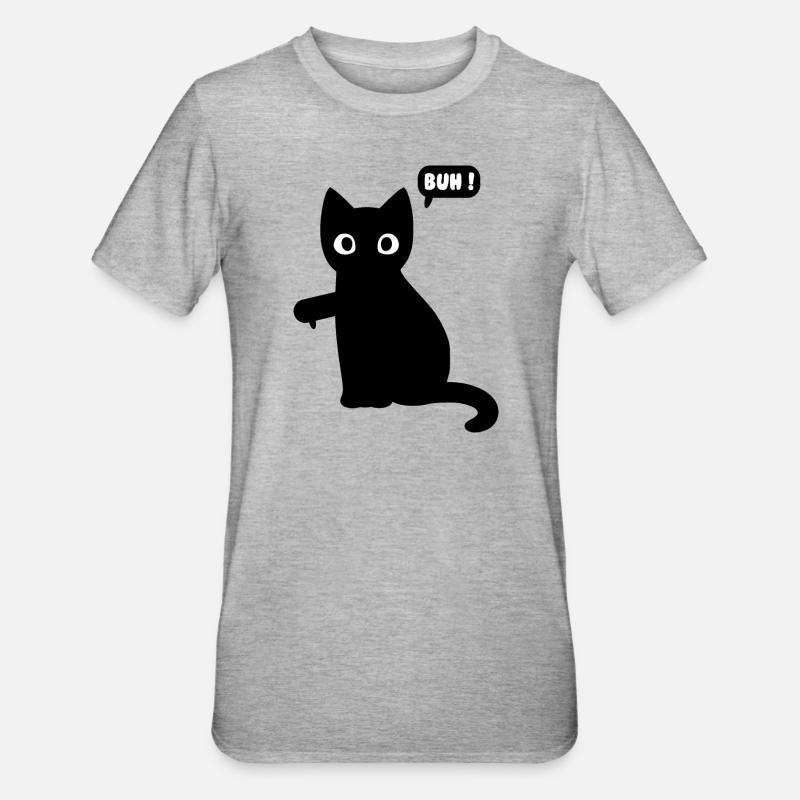 Katze Cartoon Comic - Unisex Polycotton T-Shirt - Grau meliert