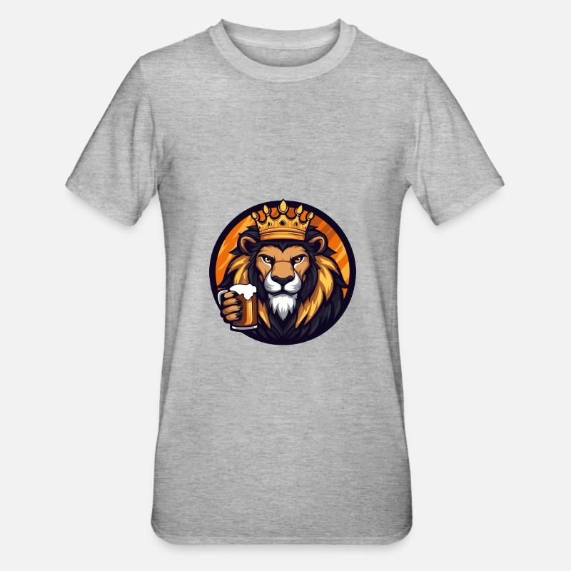 Löwe Bier Comic - Unisex Polycotton T-Shirt - Grau meliert