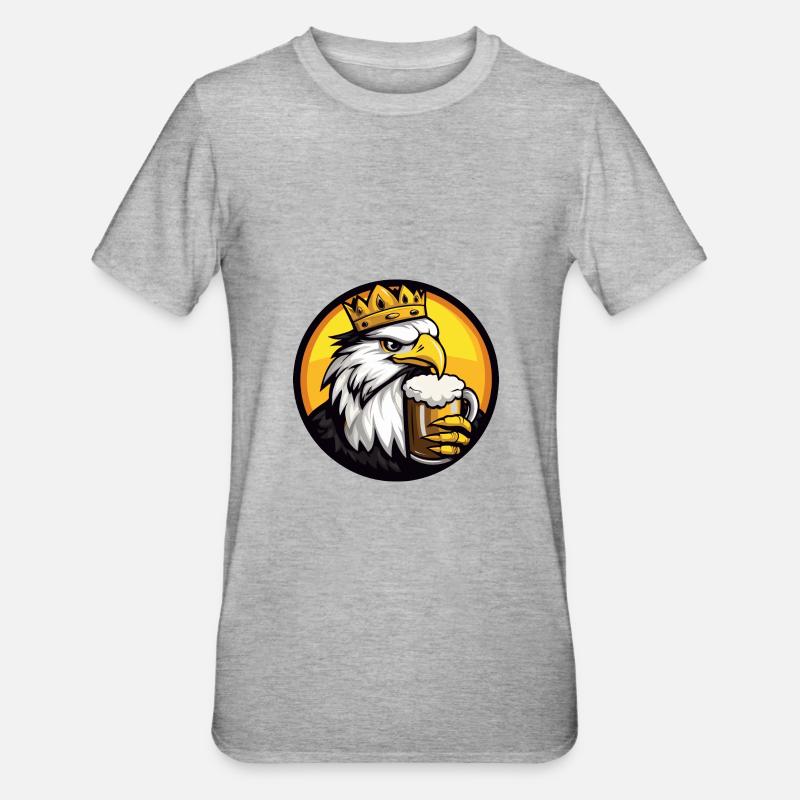 Adler Bier Comic - Unisex Polycotton T-Shirt - Grau meliert