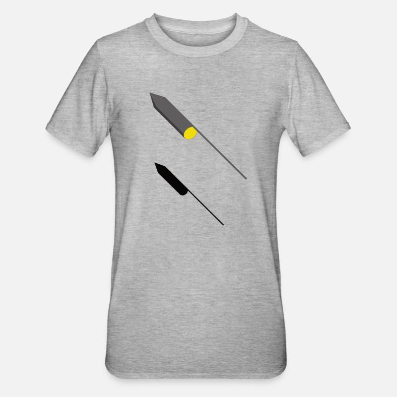 Fusée 3D - Conception - T-shirt polycoton Unisexe - gris chiné