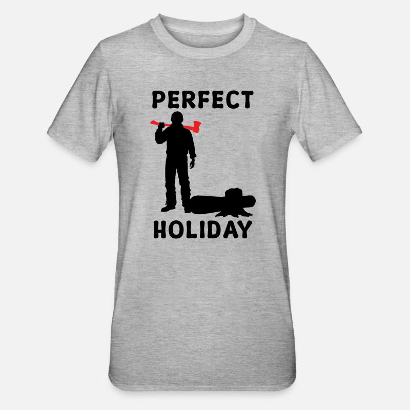 Boiserie hache bûcheron arbre cutter déclaration - T-shirt polycoton Unisexe - gris chiné