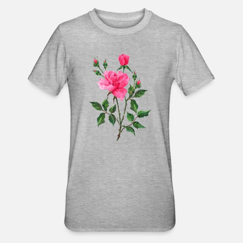 Fleur - T-shirt polycoton Unisexe - gris chiné
