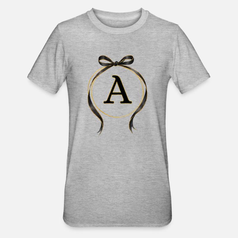 A - Circle Loop Black Gold - Unisex Polycotton T-Shirt - heather grey