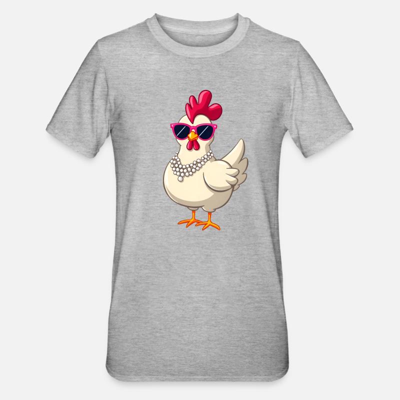 Poulet - T-shirt polycoton Unisexe - gris chiné