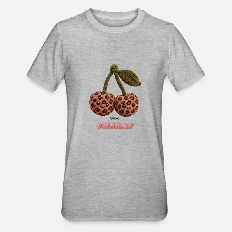 Leopard Cherries Cuddle Duo - Unisex Polycotton T-Shirt - heather grey