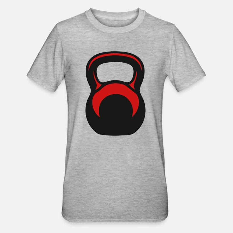 Kettlebell Kettlebell Vector - T-shirt polycoton Unisexe - gris chiné