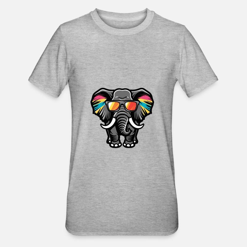 Elephant Cool Comic - Unisex Polycotton T-Shirt - heather grey