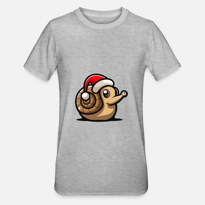 Noël de l’escargot - T-shirt polycoton Unisexe - gris chiné
