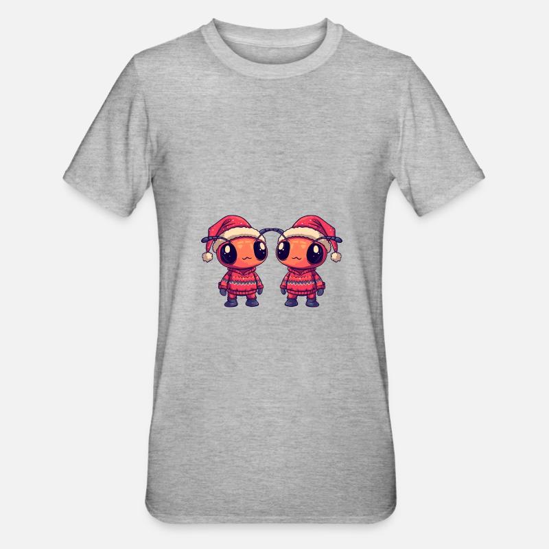 L’équipe de Noël Ant - T-shirt polycoton Unisexe - gris chiné