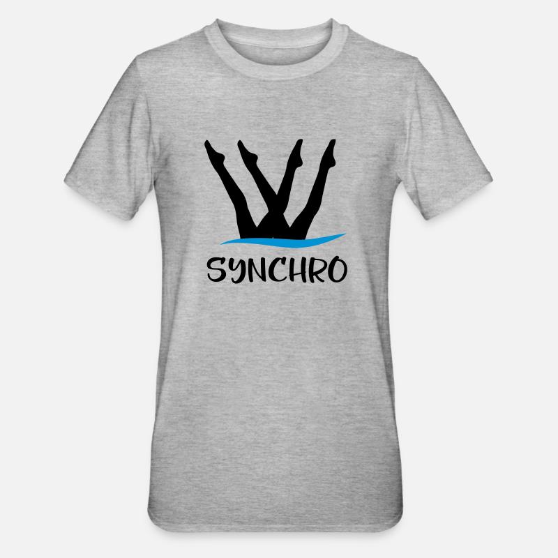 Synchronschwimmen - Unisex Polycotton T-Shirt - Grau meliert