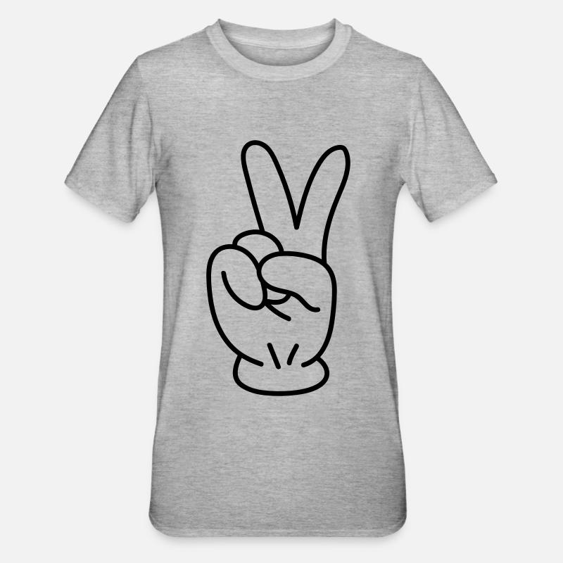 Bande dessinée Peace Hand - T-shirt polycoton Unisexe - gris chiné