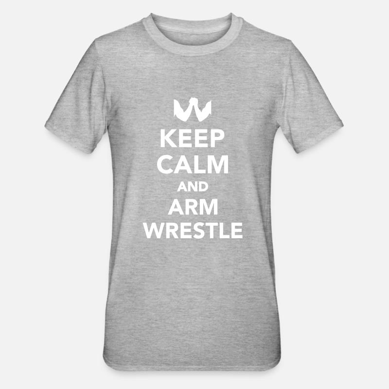 Armdrücken - Unisex Polycotton T-Shirt - Grau meliert