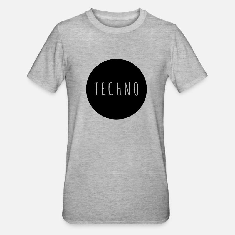 TECHNO - T-shirt polycoton Unisexe - gris chiné