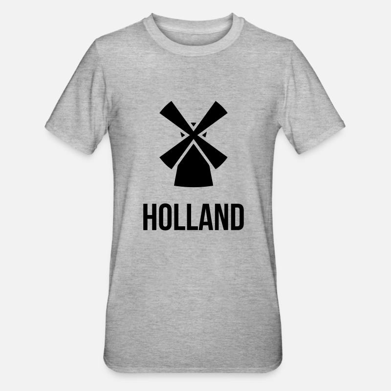 Moulin à vent Hollandais - T-shirt polycoton Unisexe - gris chiné