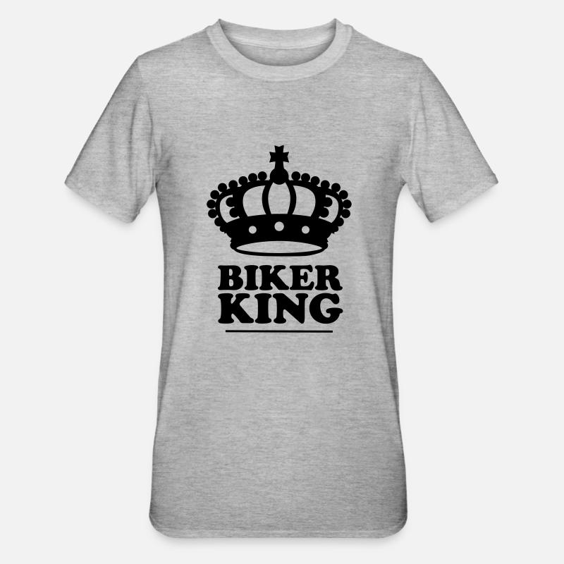 biker king - Unisex Polycotton T-Shirt - Grau meliert