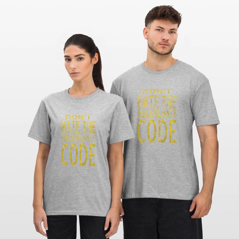 bday anniversaire cadeau idée hack out hacking coder T-shirt polycoton Unisexe