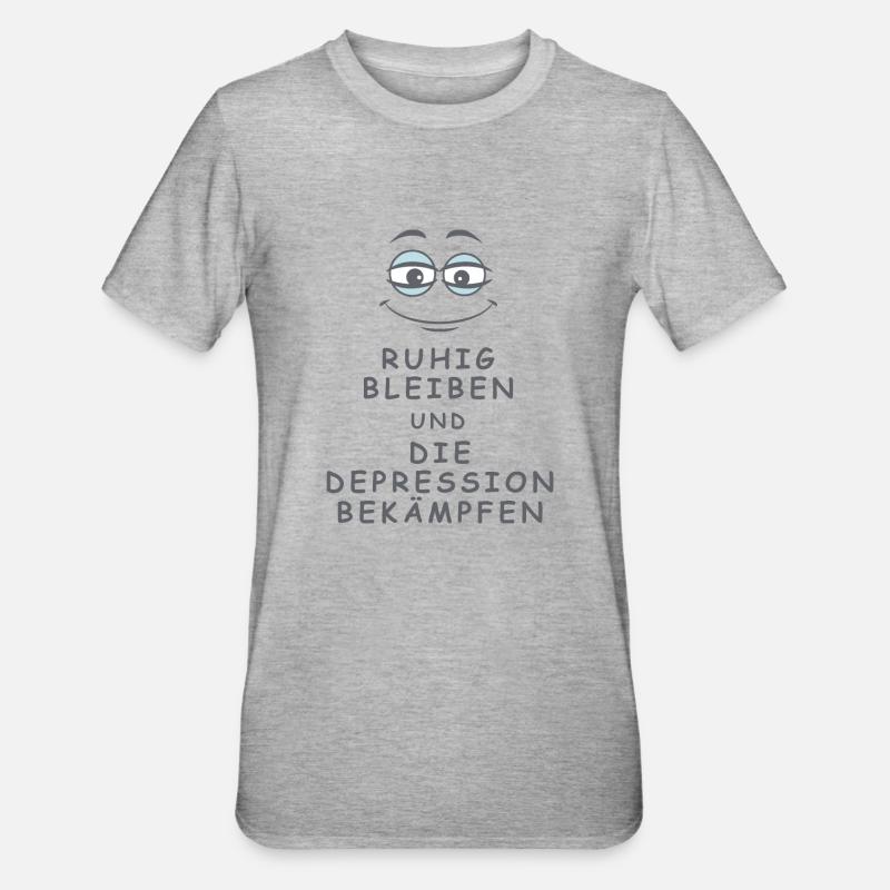Depression bekämpfen - Unisex Polycotton T-Shirt - Grau meliert