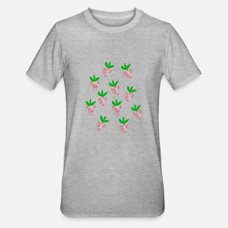Melone oder Erdbeere? - Unisex Polycotton T-Shirt - Grau meliert