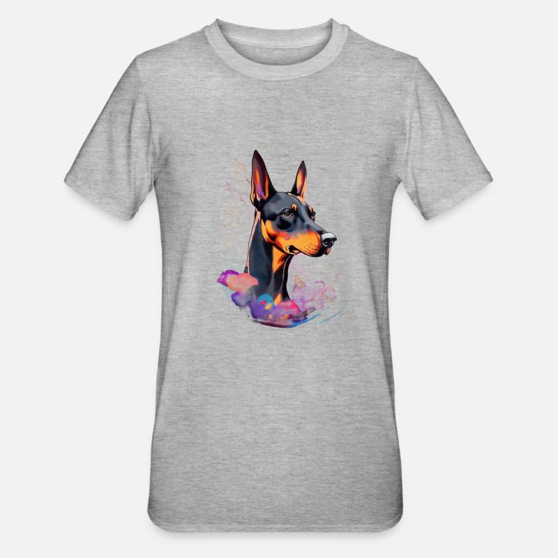 Doberman - T-shirt polycoton Unisexe - gris chiné