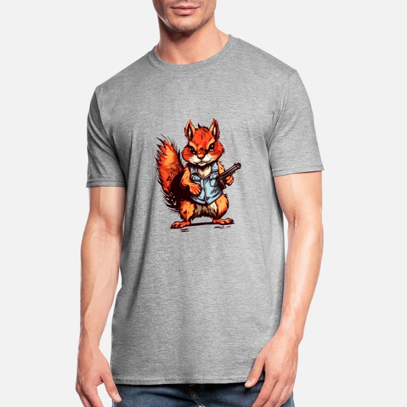 Eichhörnchen als bewaffneter Söldner Unisex Polycotton T-Shirt