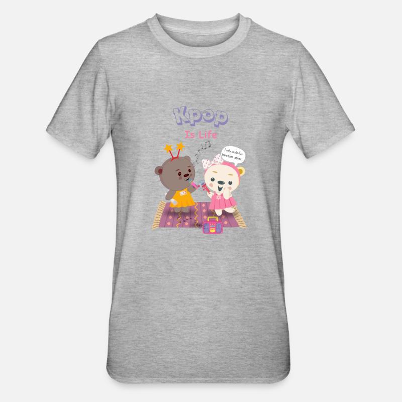 Lean & Loo Kpop Hemd - Unisex Polycotton T-Shirt - Grau meliert