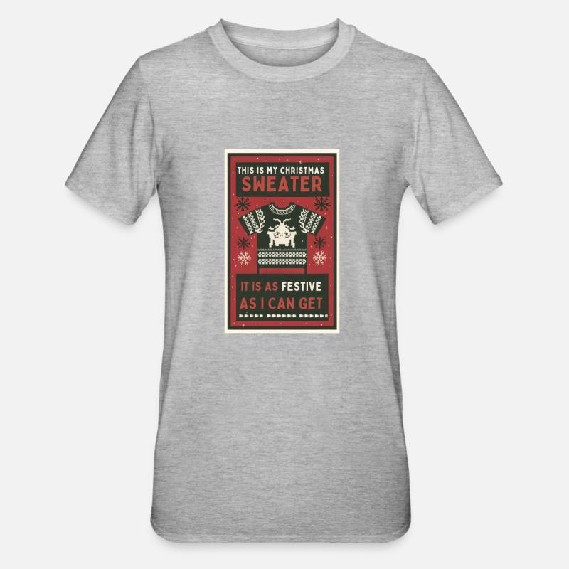 Das ist mein Weihnachtspullover. - Unisex Polycotton T-Shirt - Grau meliert