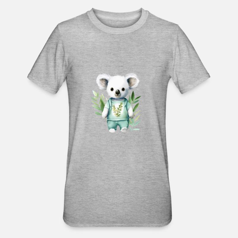 Eucalyptus Dreamer: Koala Tee - Unisex Polycotton T-Shirt - heather grey