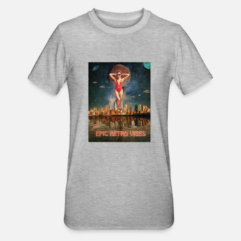 Affiche Epic Retro Vibes - T-shirt polycoton Unisexe - gris chiné