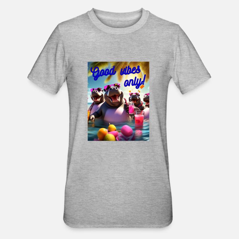 Partymode on - Unisex Polycotton T-Shirt - Grau meliert