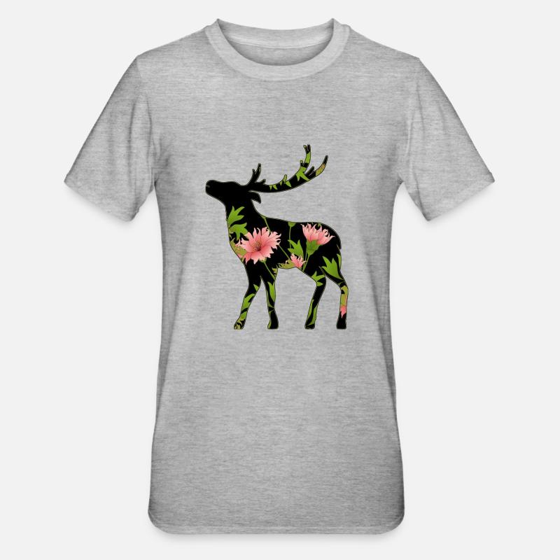 Cerf - T-shirt polycoton Unisexe - gris chiné