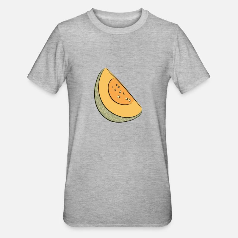 Melon d’été pastèque Pastèque - T-shirt polycoton Unisexe - gris chiné