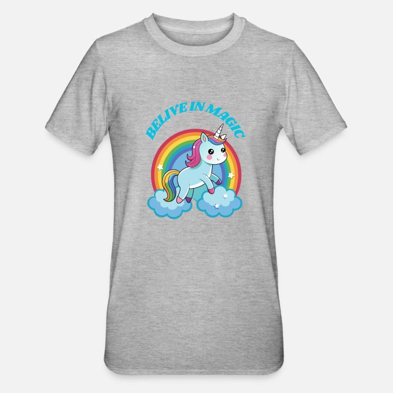 Belive in Magic - Unisex Polycotton T-Shirt - Grau meliert