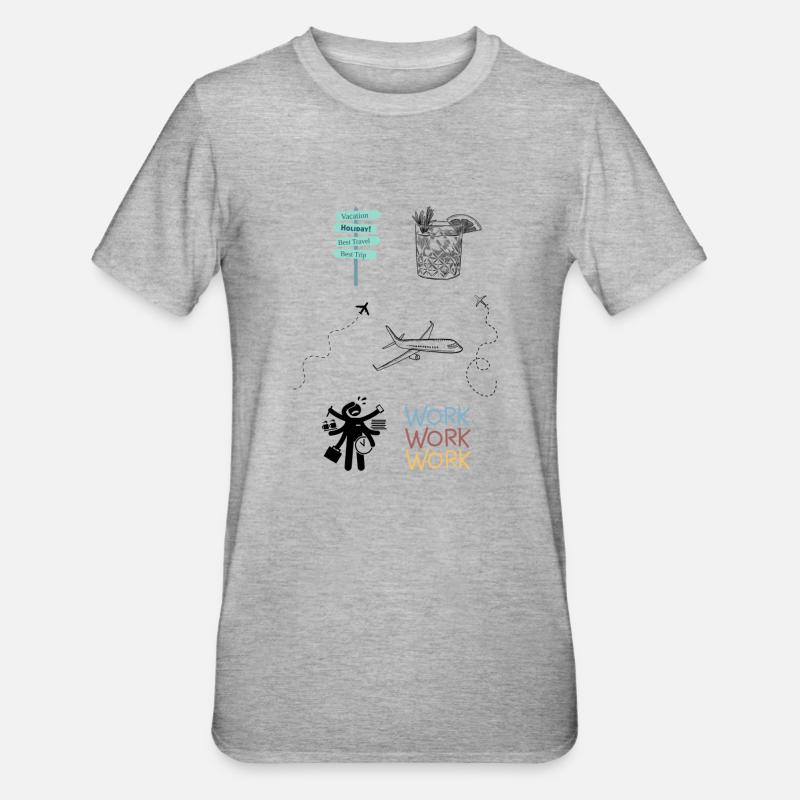 Work vs. Vacation - Unisex Polycotton T-Shirt - heather grey