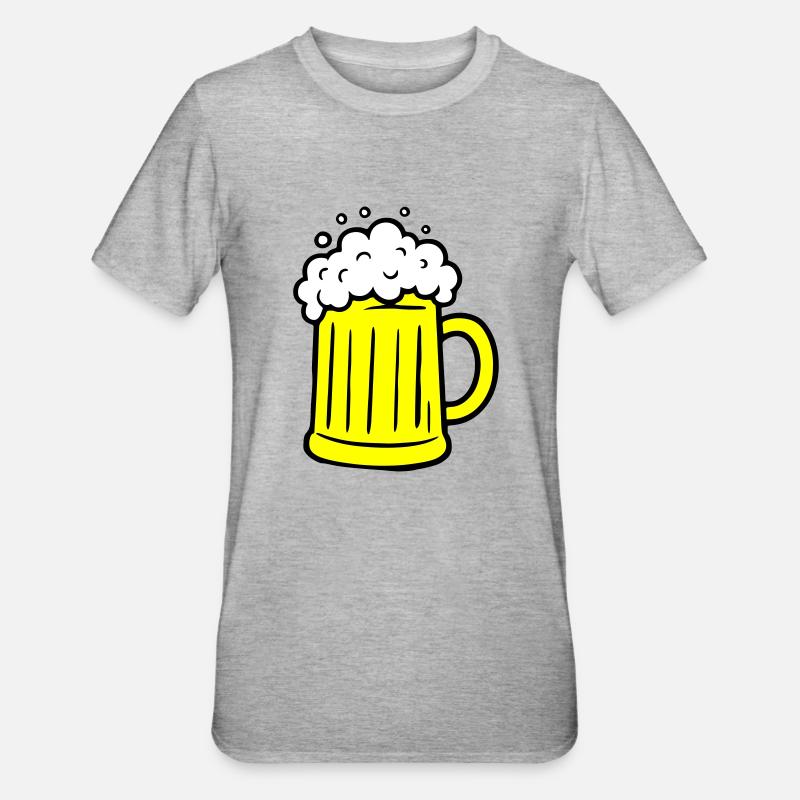 Bier Comic Bierglas - Unisex Polycotton T-Shirt - Grau meliert
